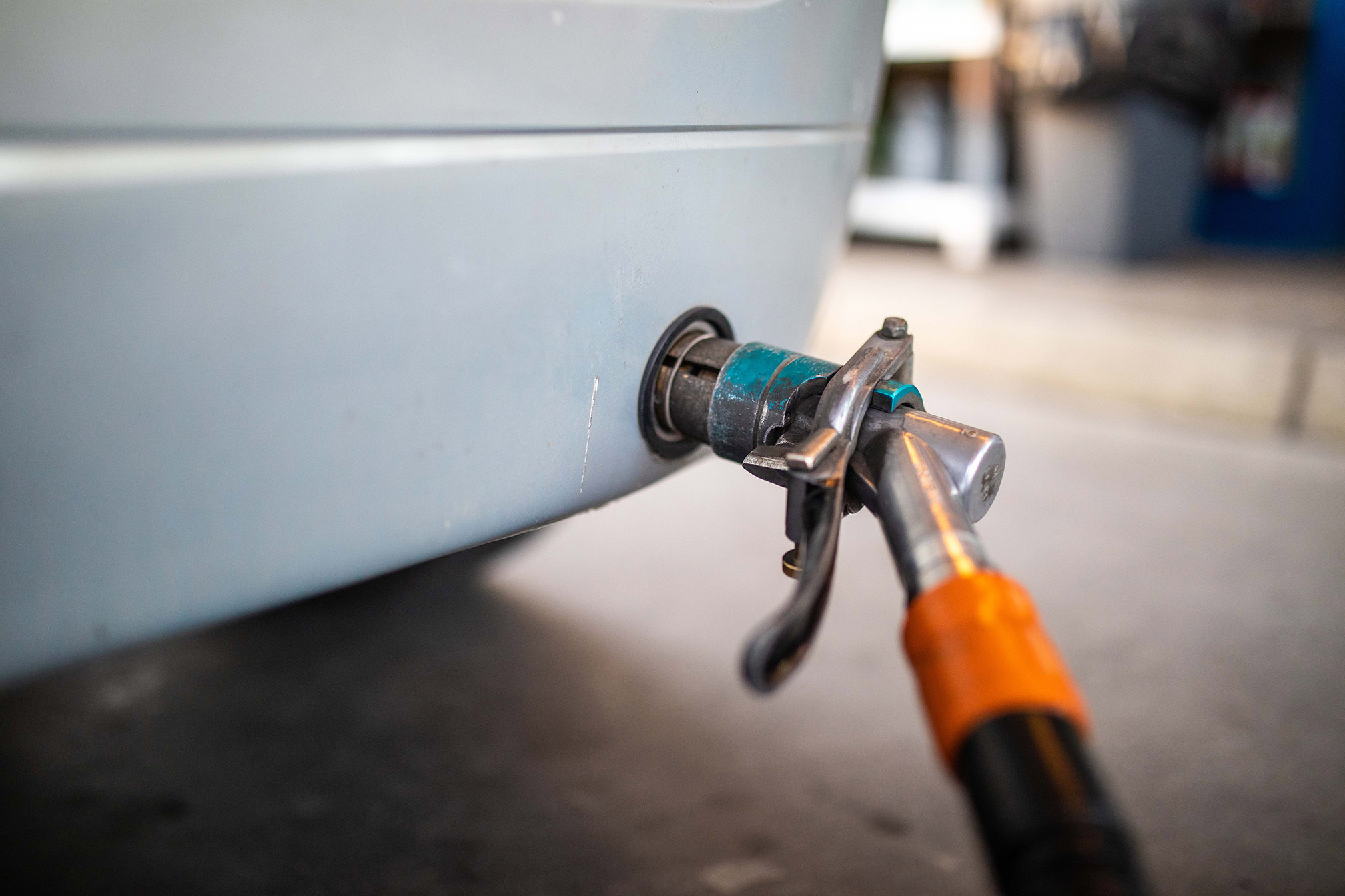 Close up of Refueling a car with LPG gas